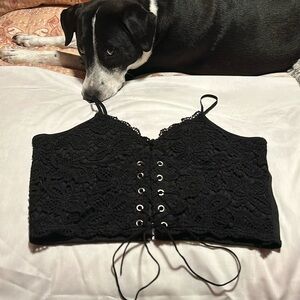 Romwe Black Zipper Bra